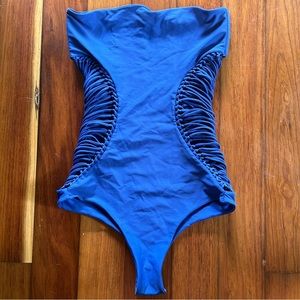 Mikoh blue strapless one piece Medium